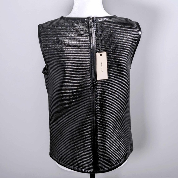 NWT Leon Max | Black Metallic Sleeveless Top - M - Picture 8 of 8